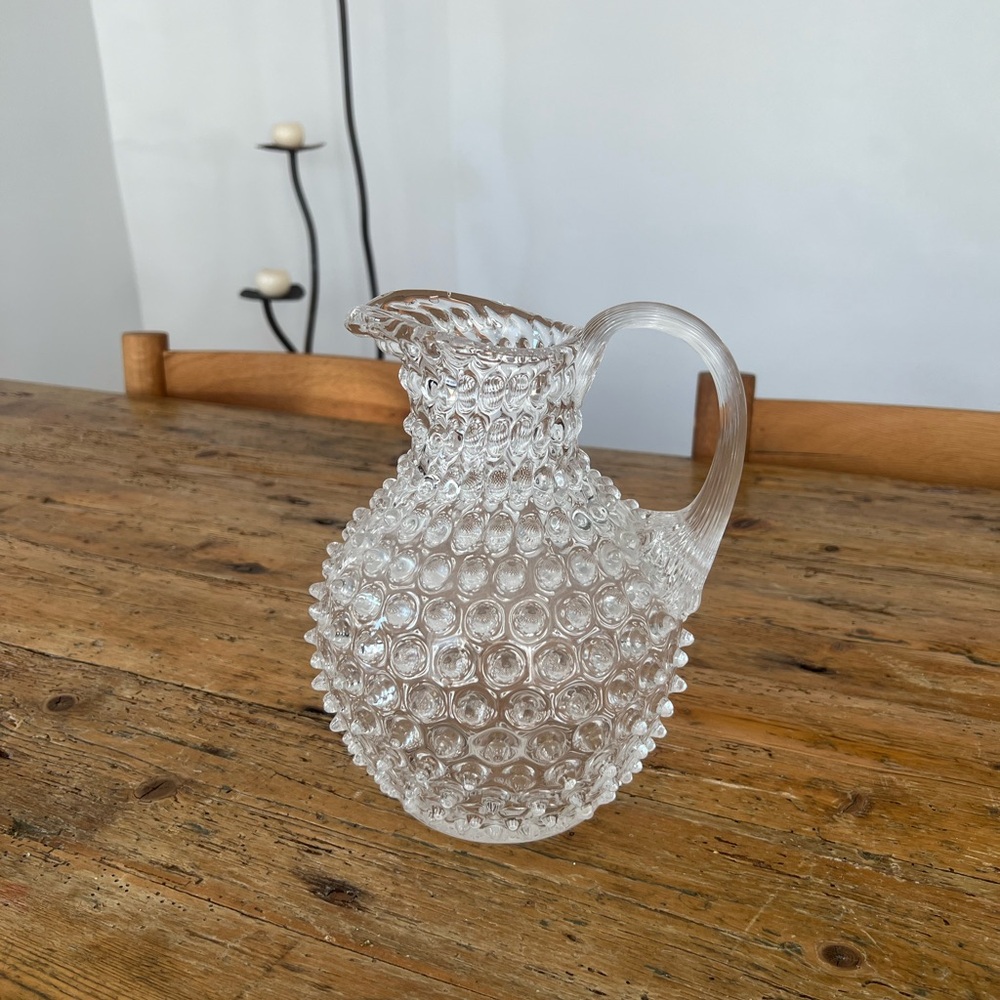 Anthropologie Clear Glass Pitcher
